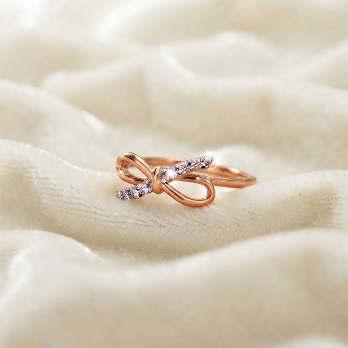 Diamond Bow Knot Ring