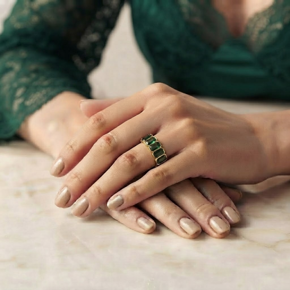 Gemstone Ring May Birthstone Anniversary
