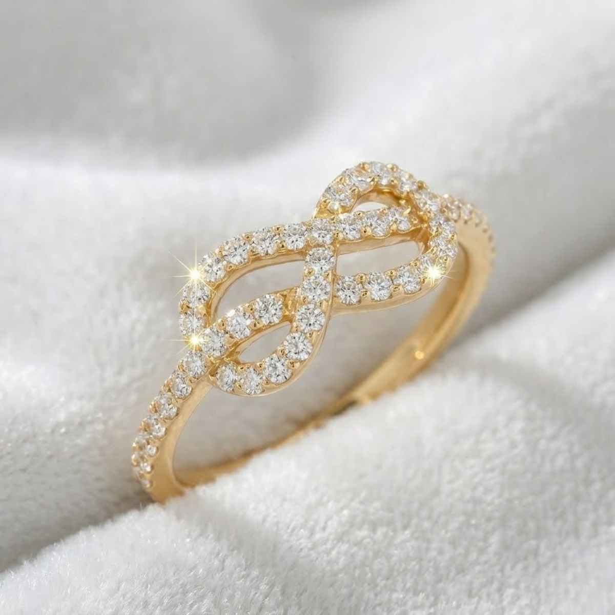 Infinity Love Knot Lab Grown Diamond Statement Ring