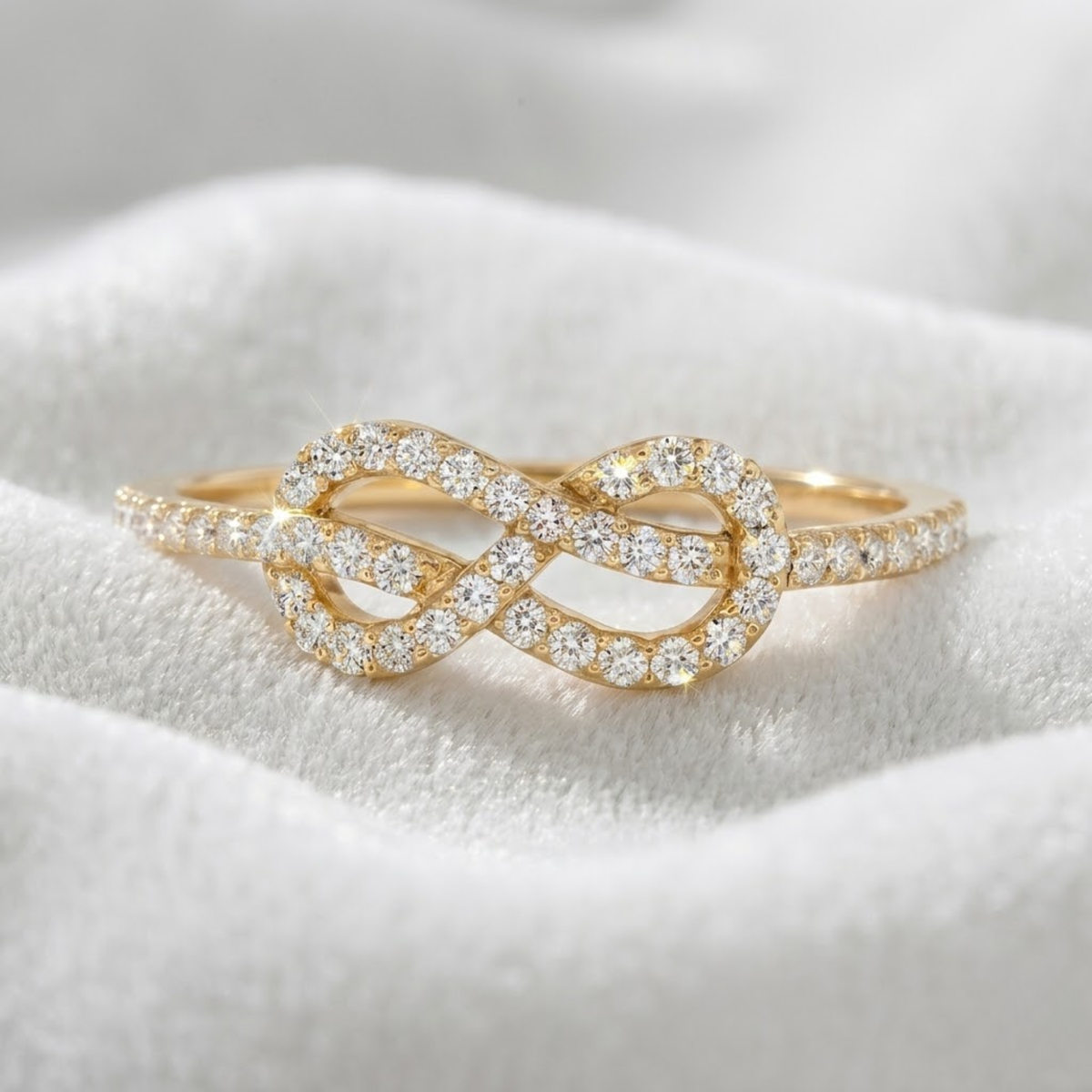 Infinity Love Knot Lab Grown Diamond Statement Ring