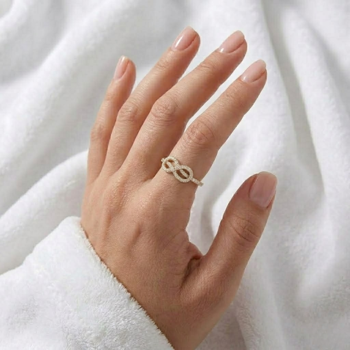 Infinity Love Knot Lab Grown Diamond Statement Ring