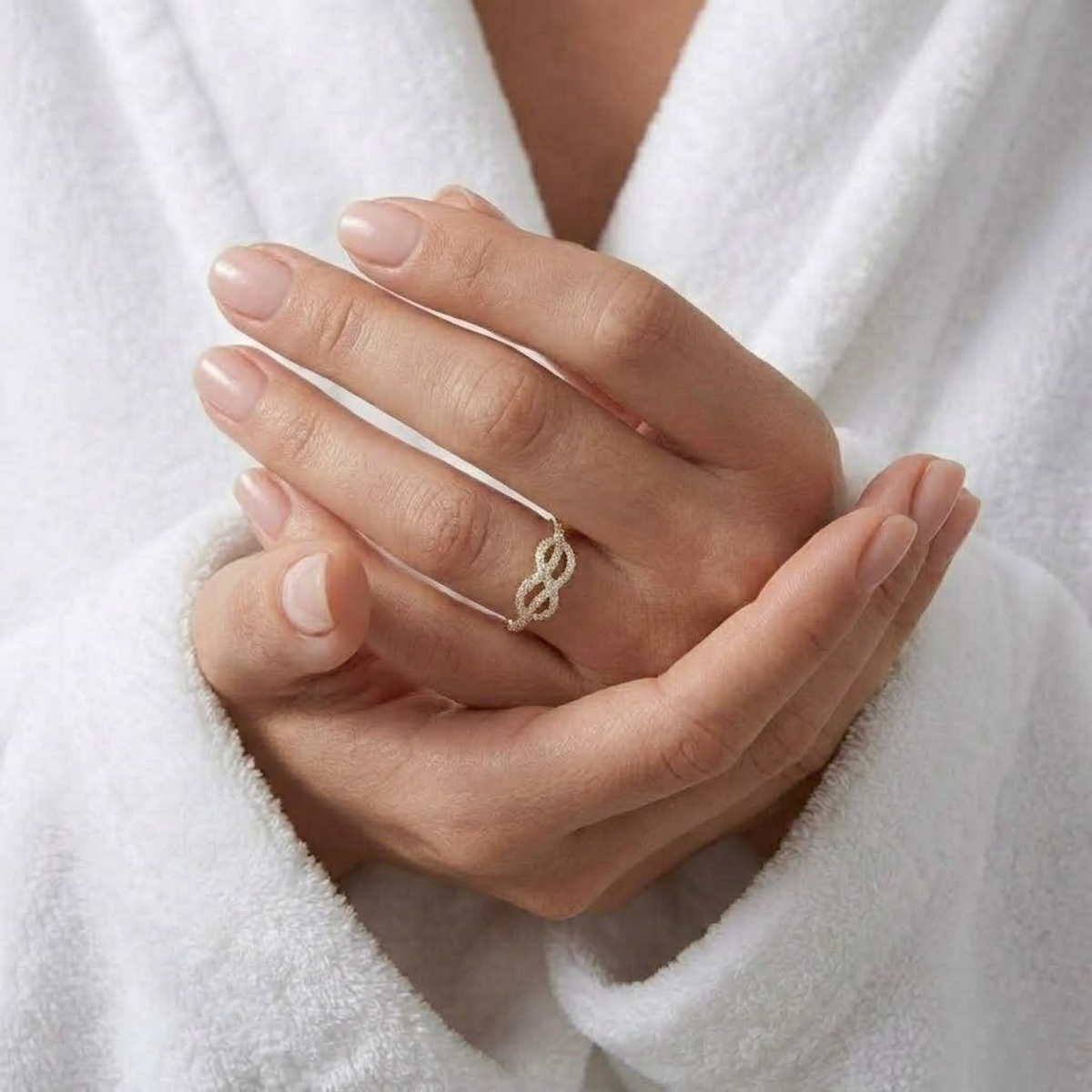 Infinity Love Knot Lab Grown Diamond Statement Ring