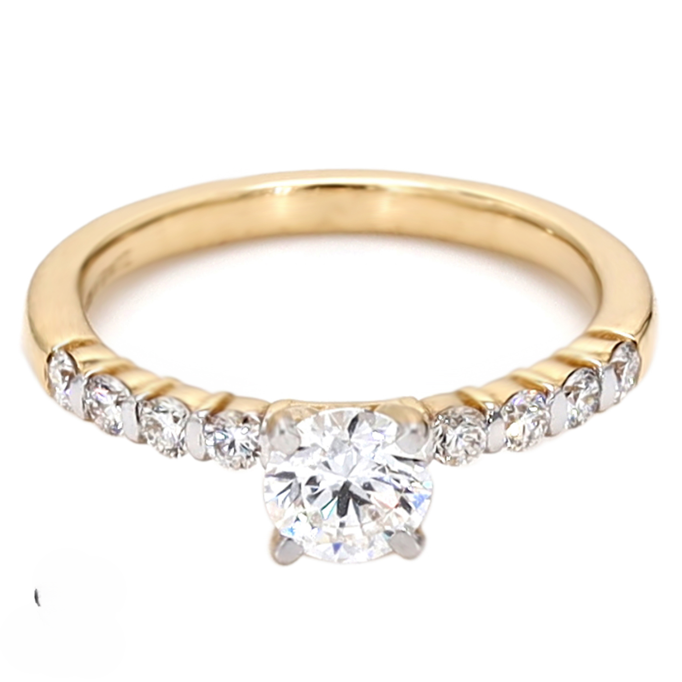 Round Cut 14k Gold Lab Grown Diamond Engagement Ring