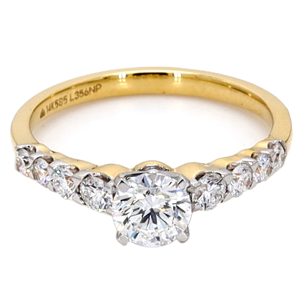 14K Gold Round Lab Grown Diamond Engagement Ring
