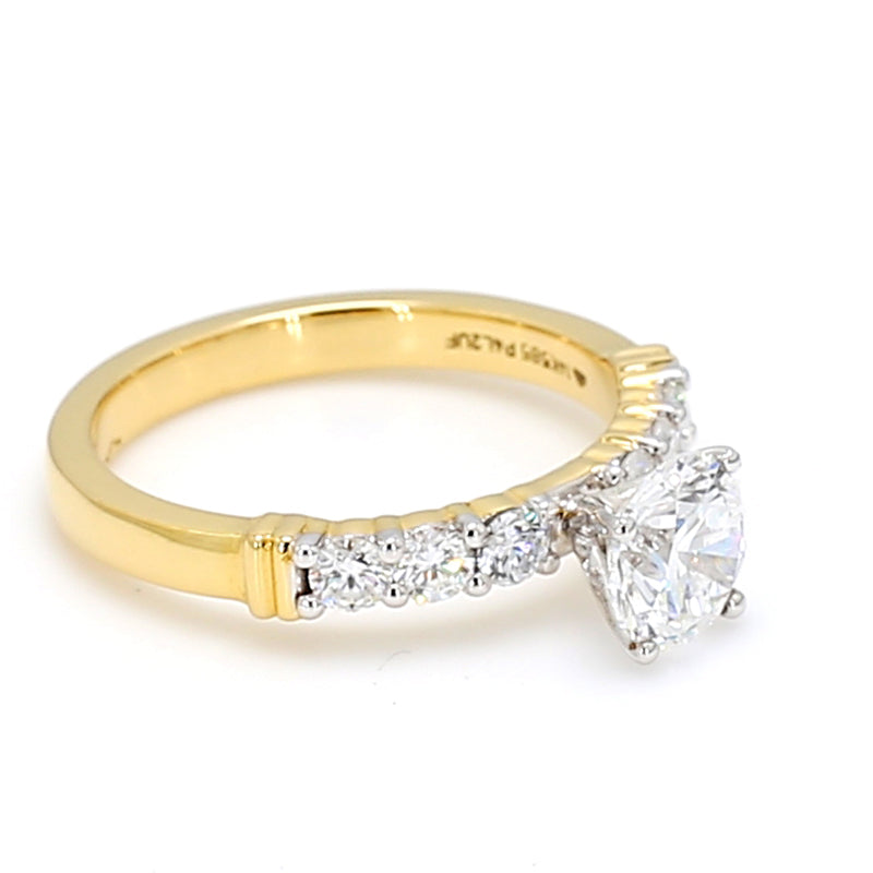 Round Cut Lab Grown Diamond Engagement Ring Anniversary Gifts Prong Set Ring