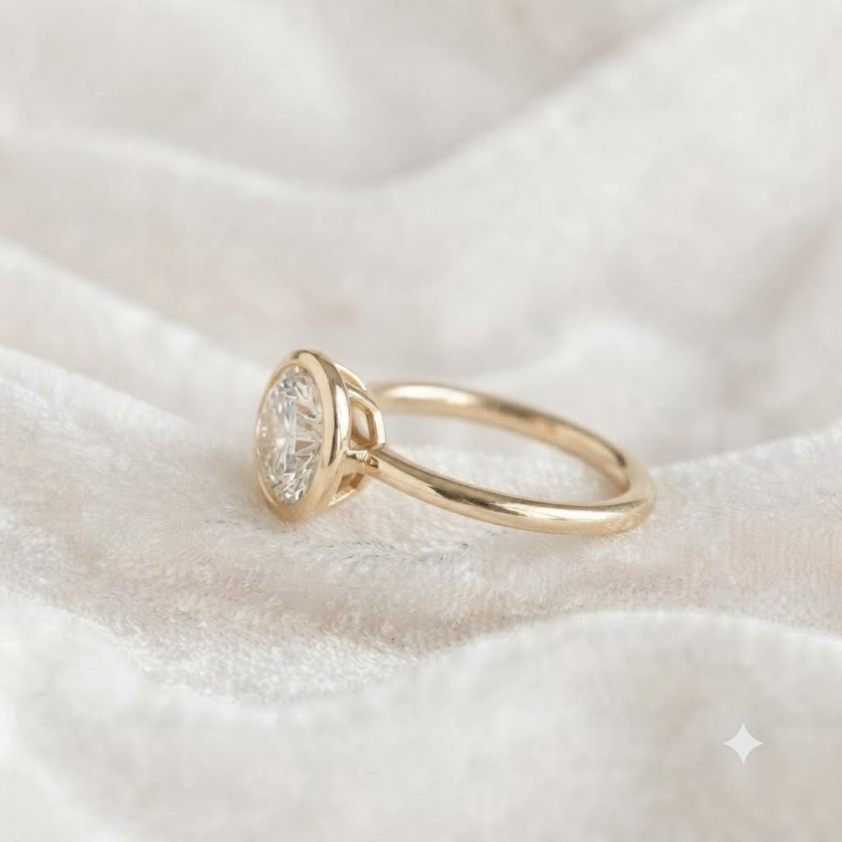 round cut lab grown diamond engagement ring