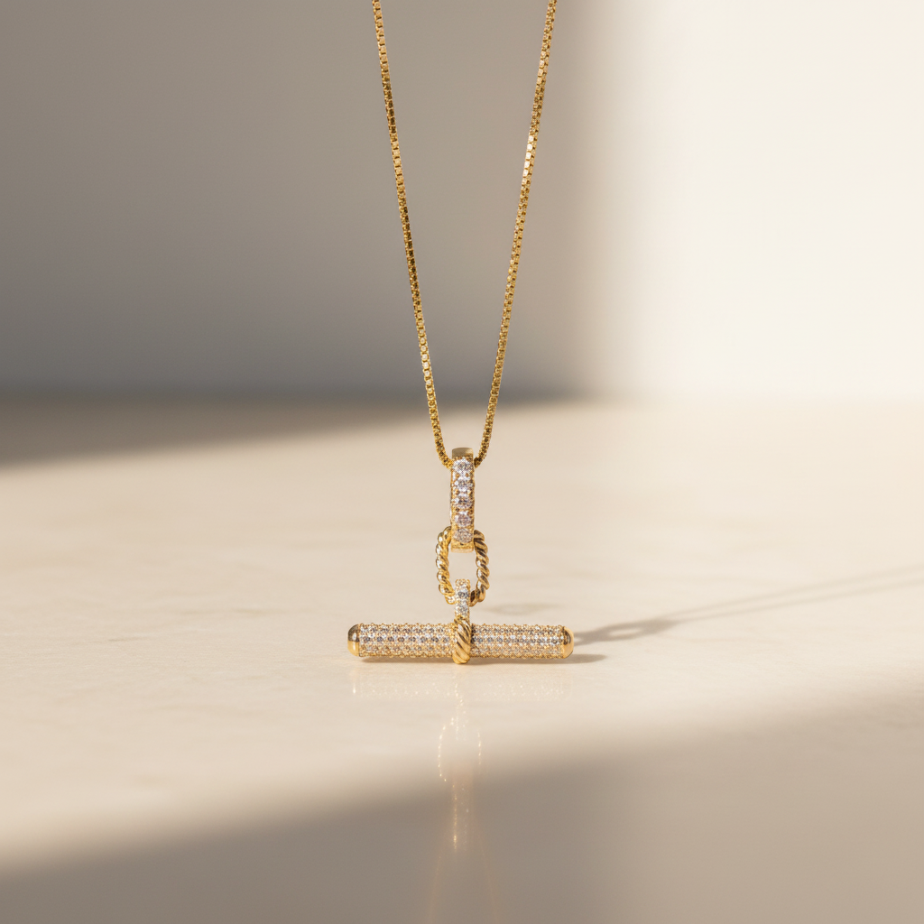 Diamond Pavé T Bar Pendant