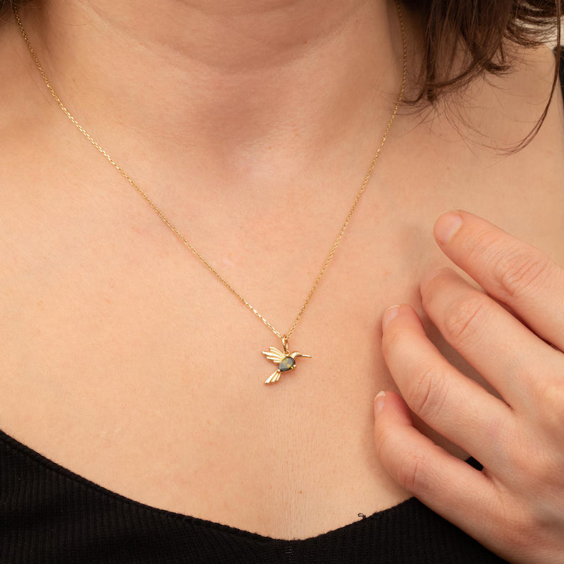 Gold Hummingbird Necklace