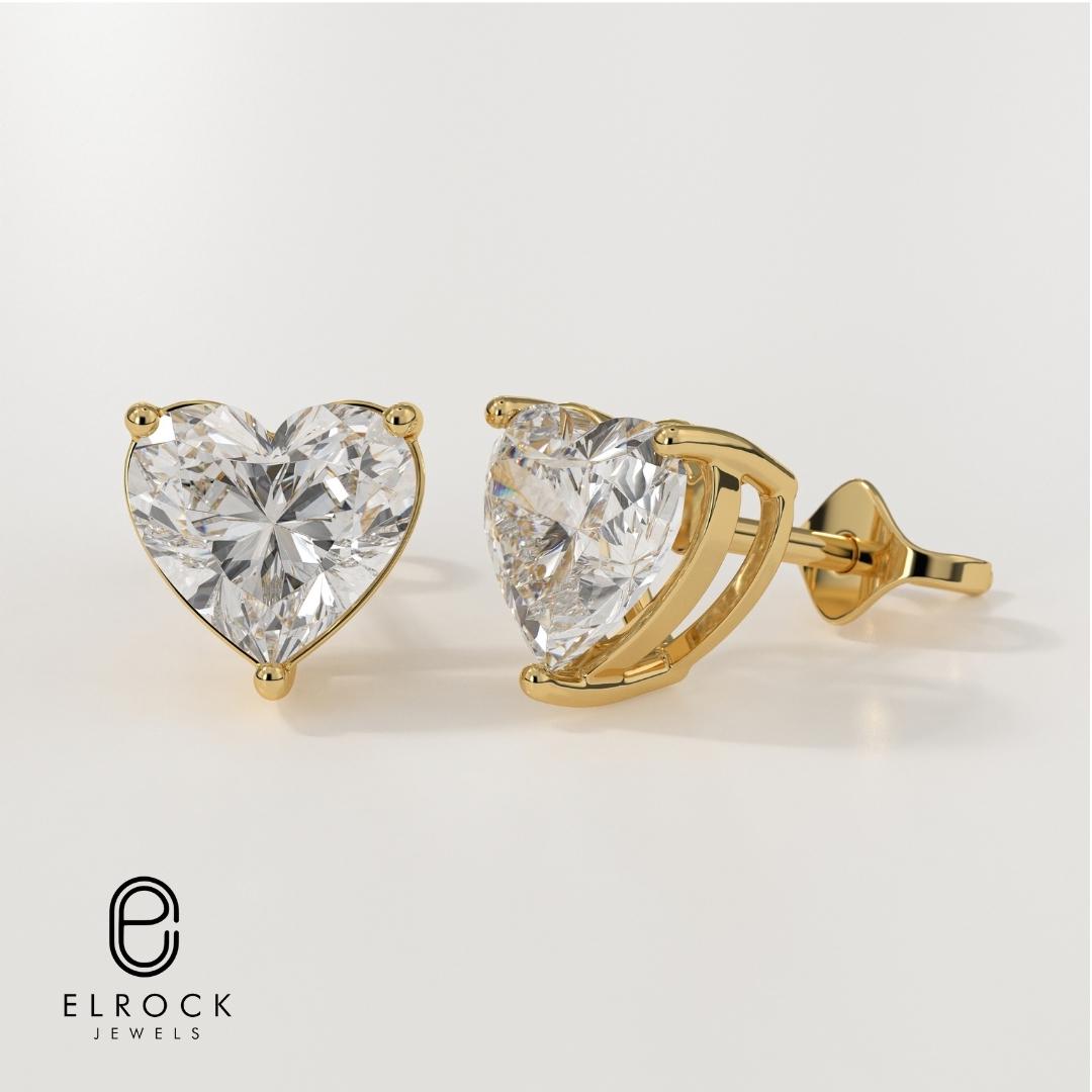Heart Cut Diamond Earrings