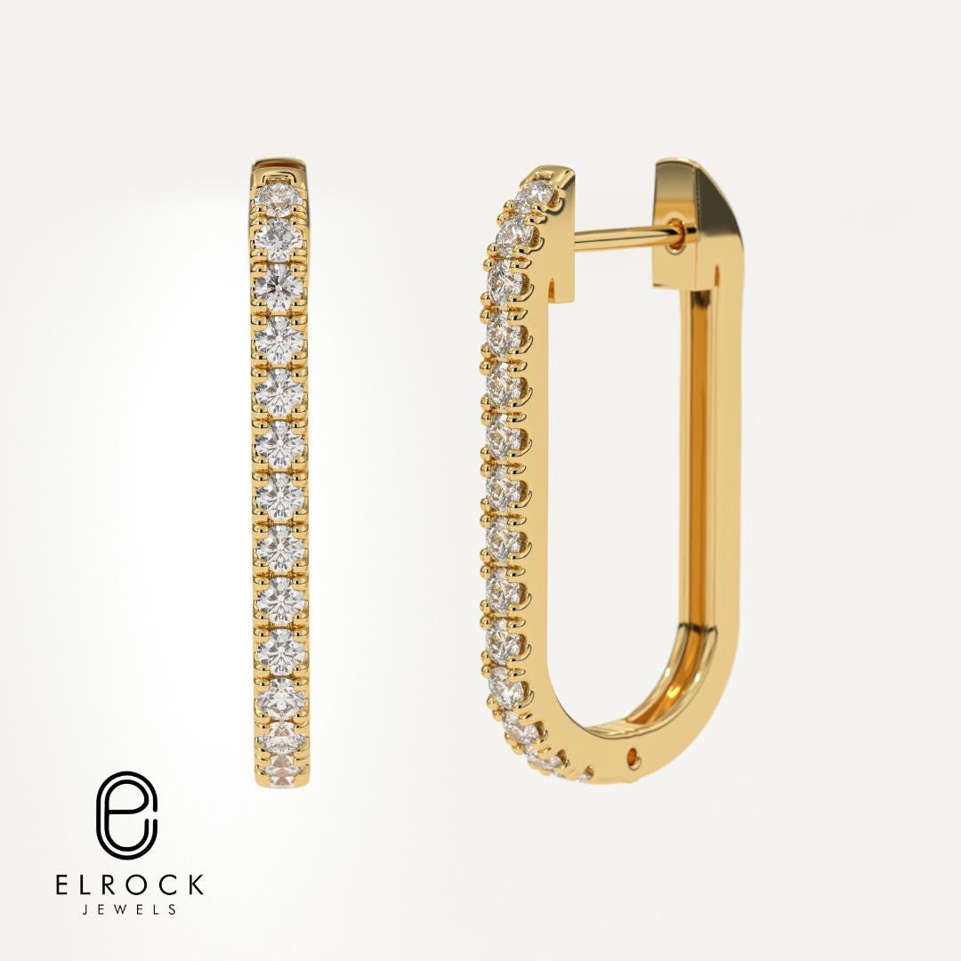 14k Diamond Unique Huggies