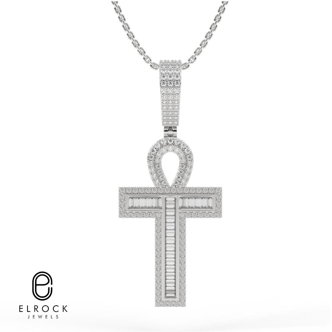 14K Diamond Cross Pendant 