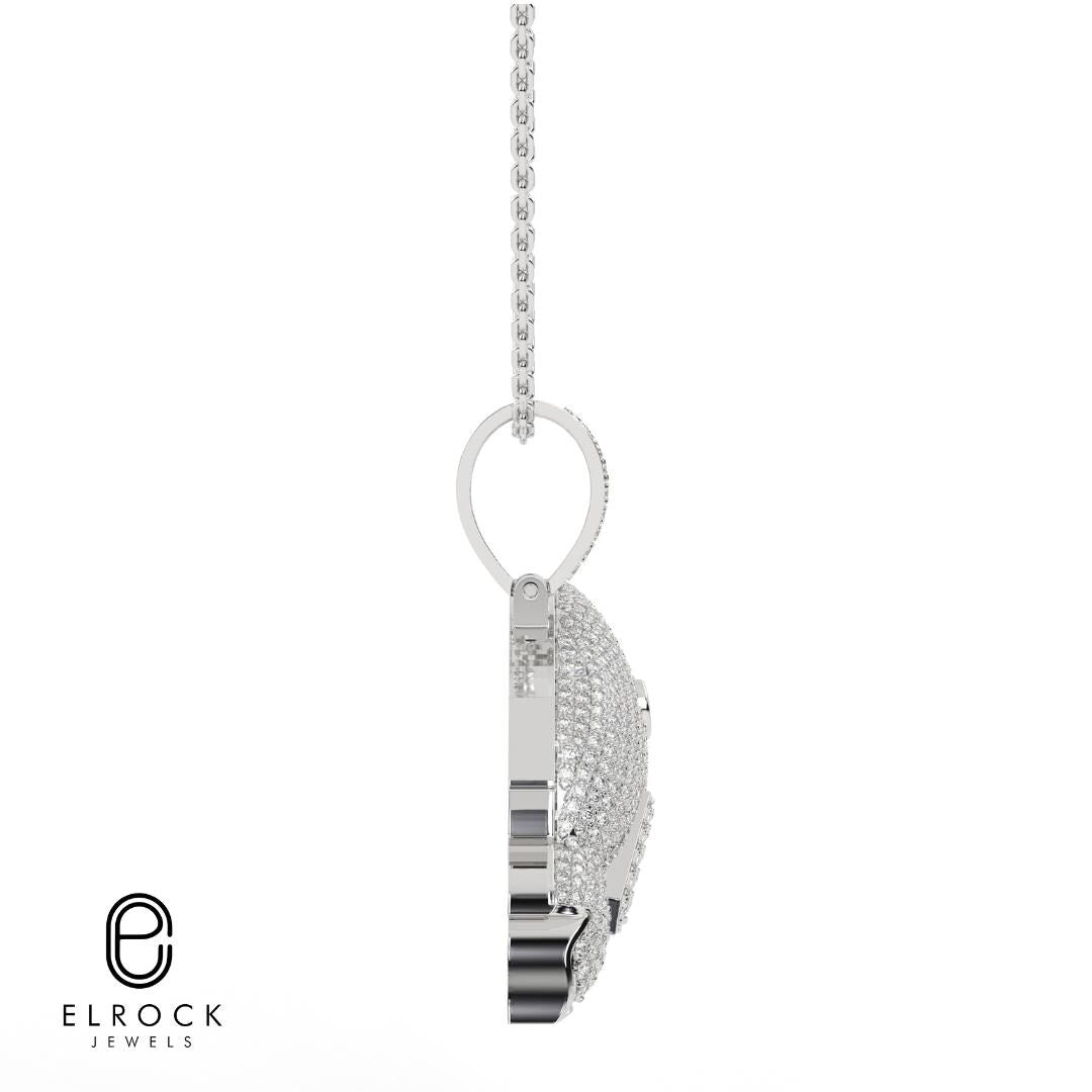 14K Rocket Ship Lab Grown Diamond Rocket Pendant for Him