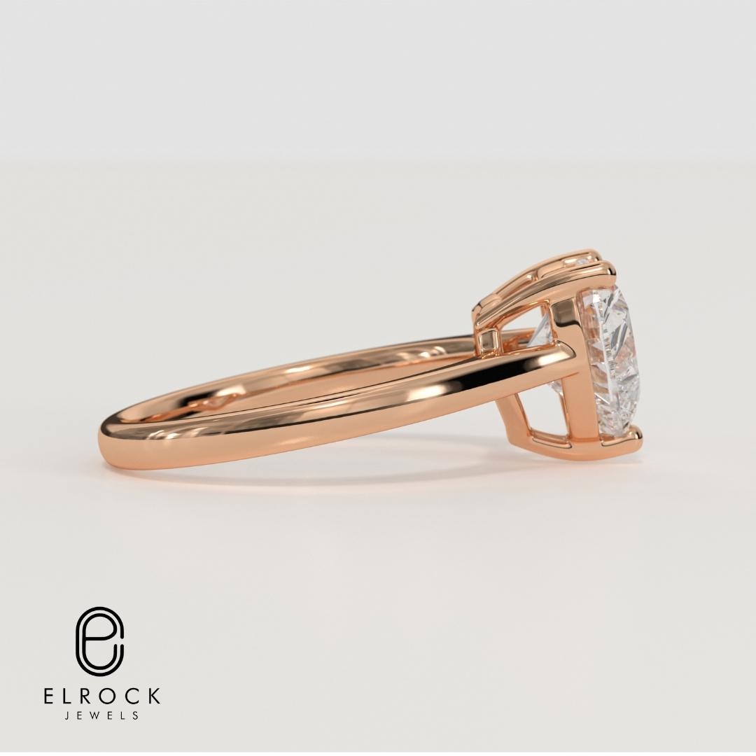 14K Gold Solitaire Heart Shaped Diamond Engagement Ring