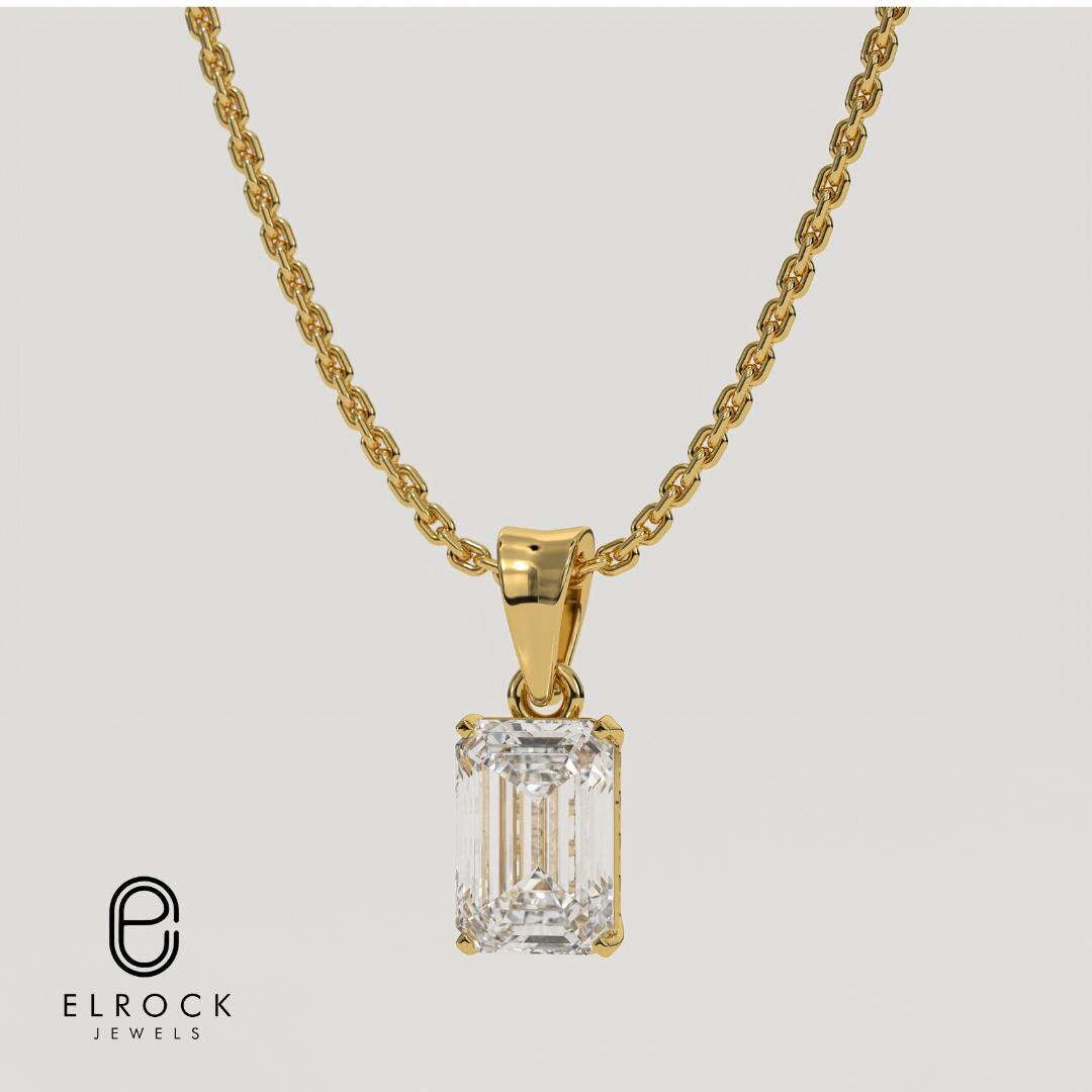  Emerald Shape Lab Diamond Pendant 