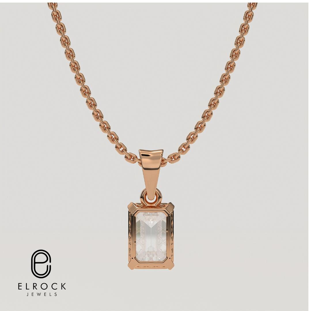  Emerald Shape Lab Diamond Pendant 