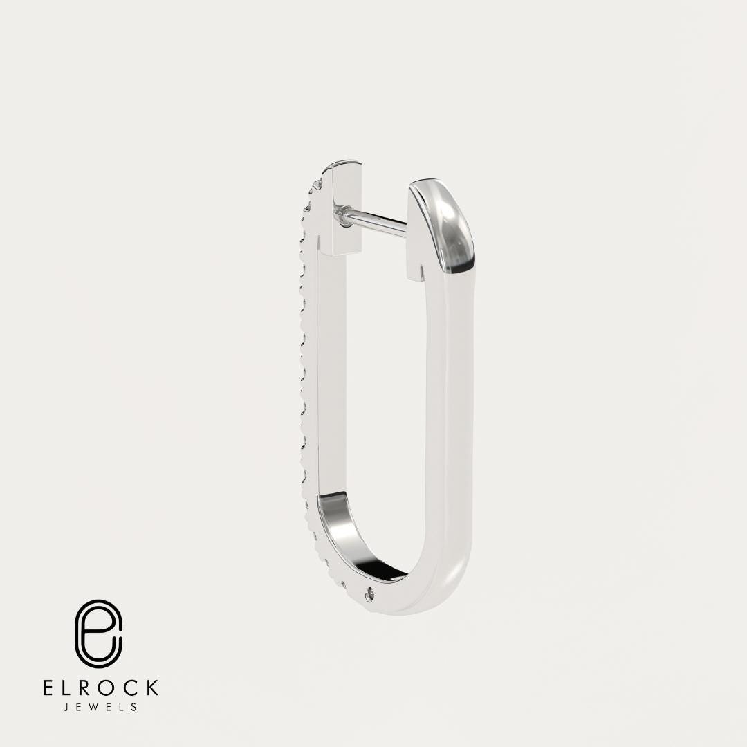 14k Diamond Unique Huggies