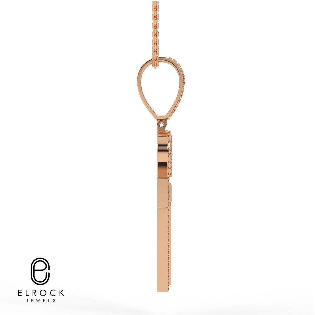 14K Diamond Cross Pendant 