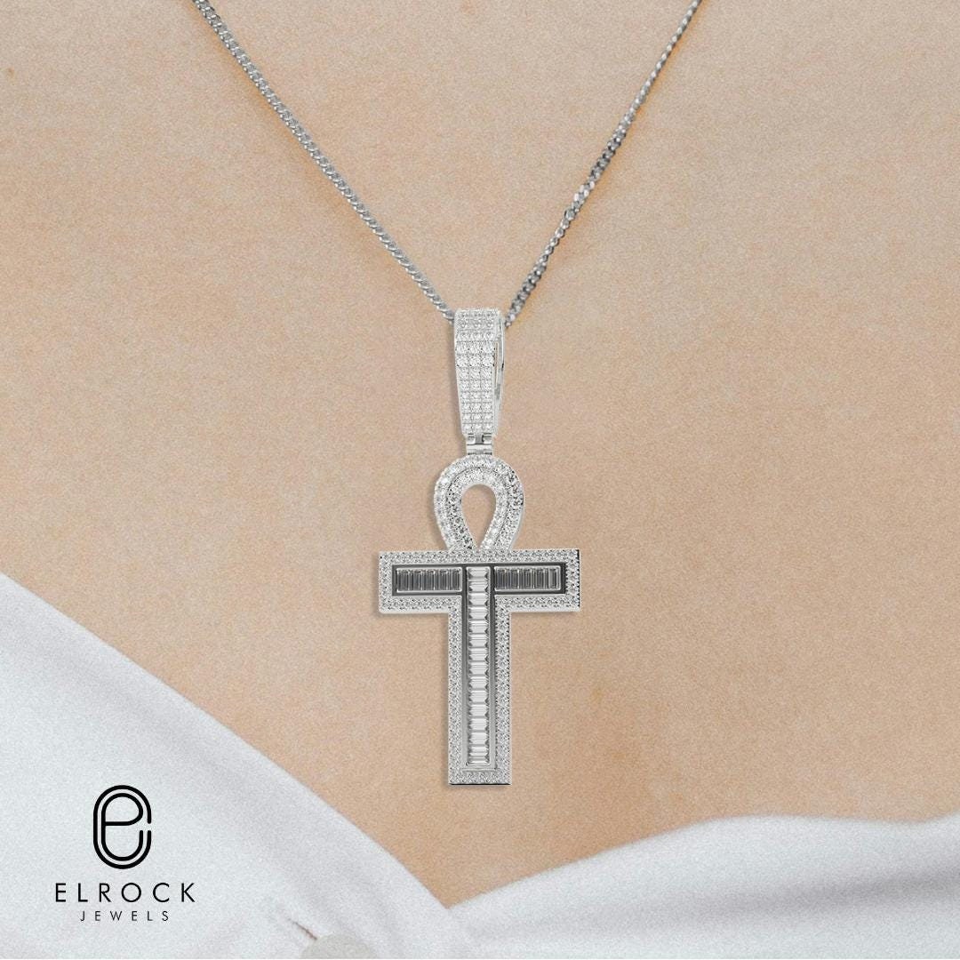 14K Diamond Cross Pendant 