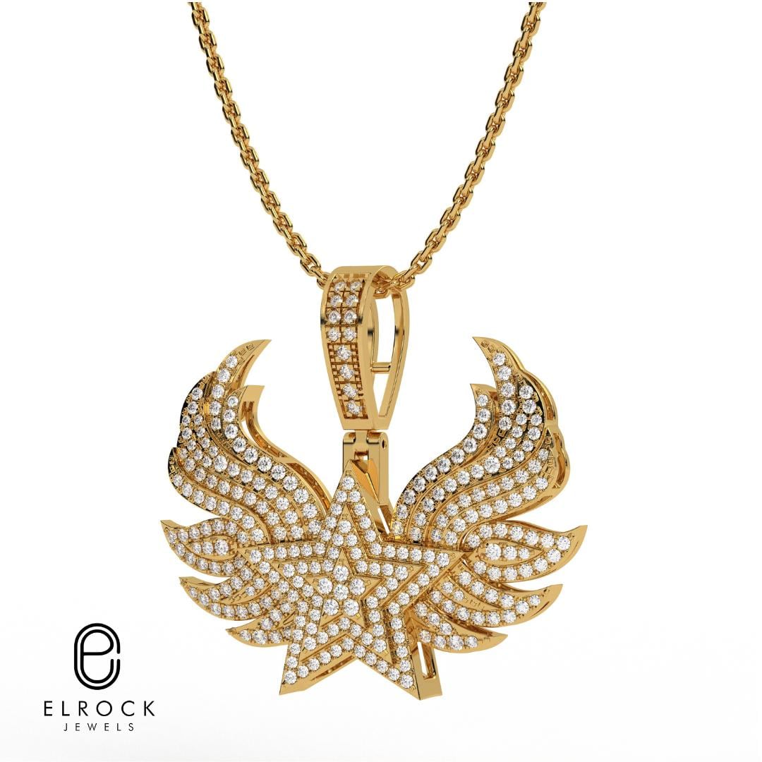 14K Solid Gold Angel's Wing Necklace, Paved Angel Wing Pendant, Guardian Angel Necklace, Minimal Designed Angel Necklace, Necklace for Women