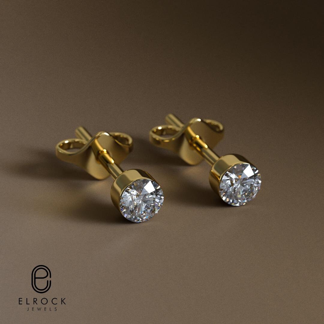14K Gold Diamond Bezel