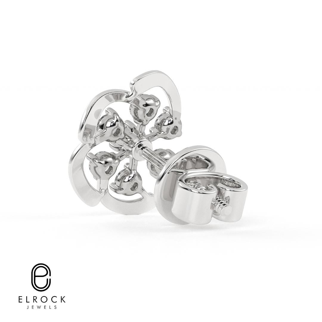 Lab Grown Flower Style Earrings
