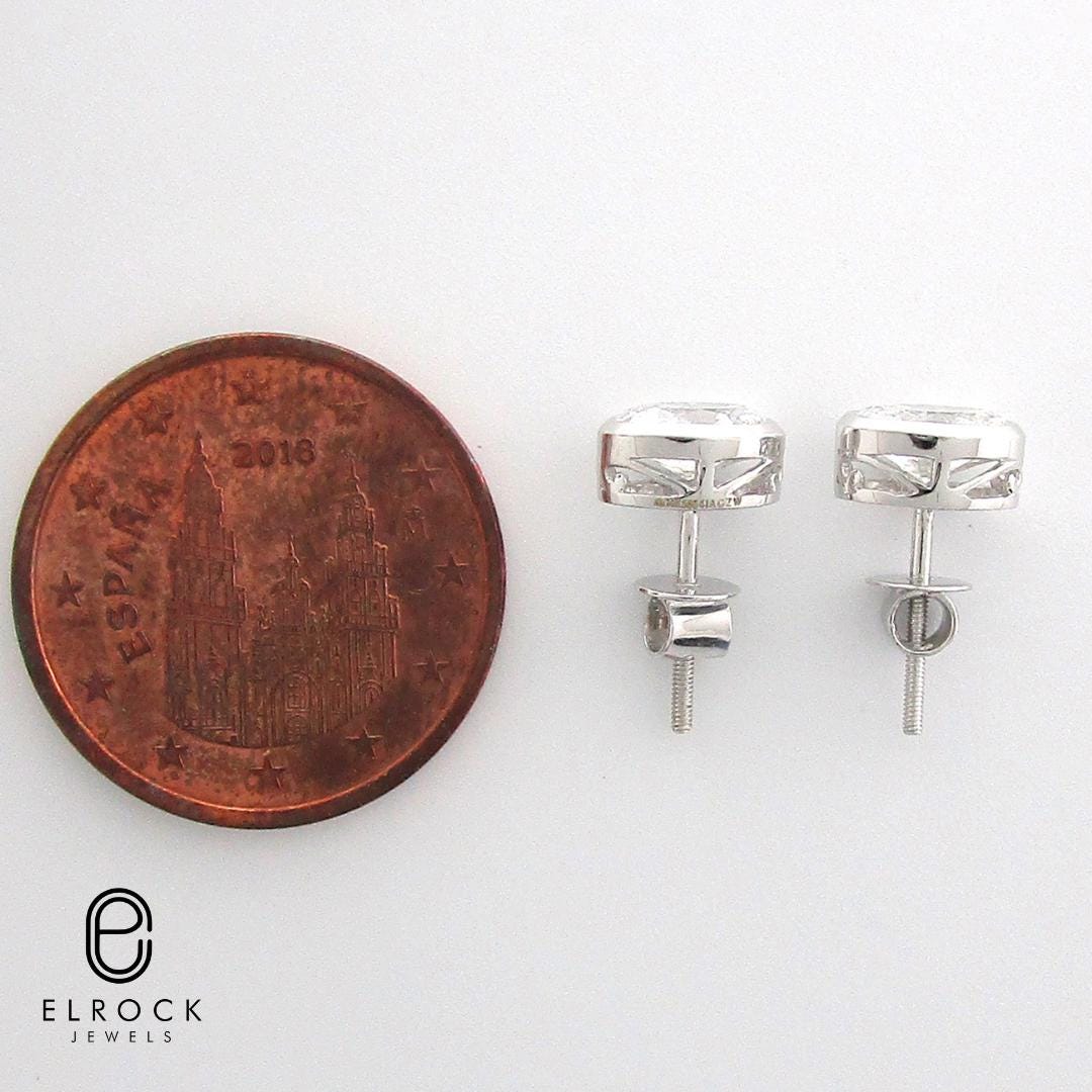 Handcrafted Bezel-Set Oval Diamond Studs