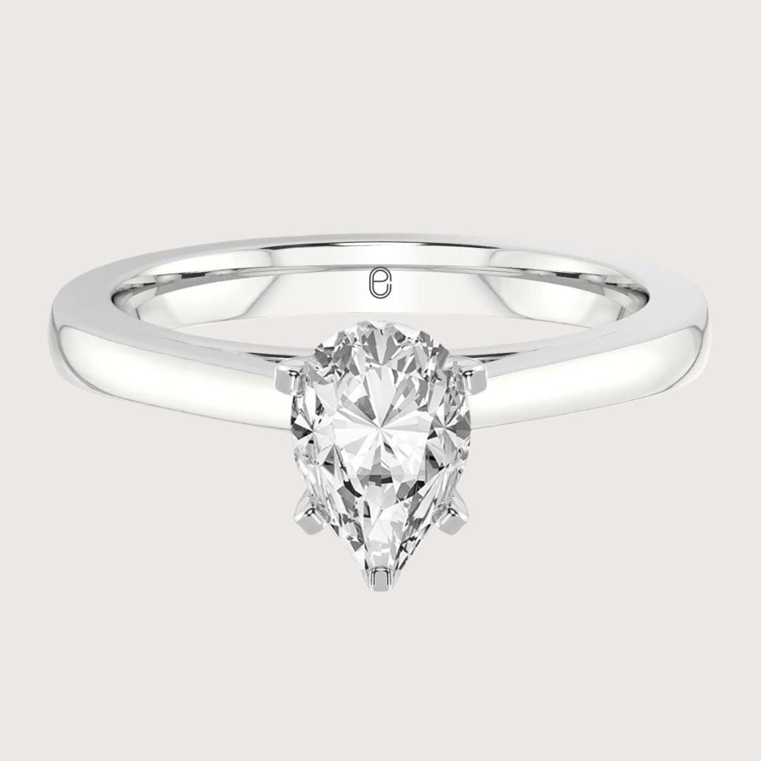 14K Gold 4 CT Pear Shape Engagement Ring