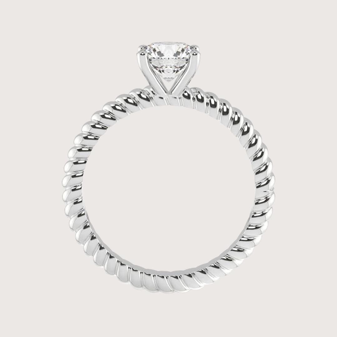 14K Gold 1 CT Princess Cut Lab Grown Diamond Twisted Engagement Ring