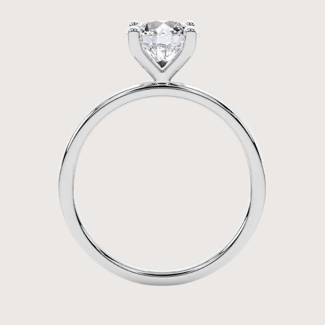 Engagement Ring Oval Shape, 2 CT 14k Gold Four Prong Setting Oval Shaped Lab Grown Diamond Engagement Ring