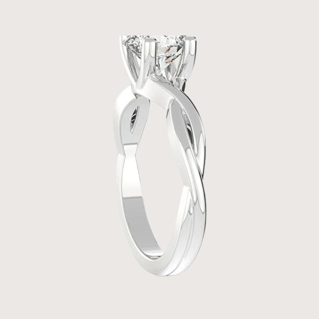 14K Gold 2 CT Princess Cut Lab Grown Diamond Engagement Ring