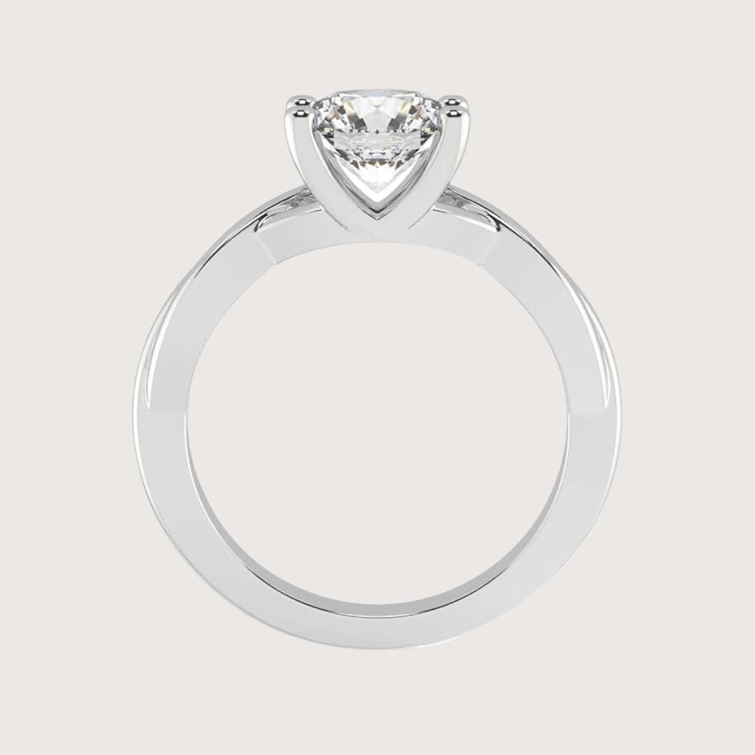 14K Gold 2 CT Princess Cut Lab Grown Diamond Engagement Ring