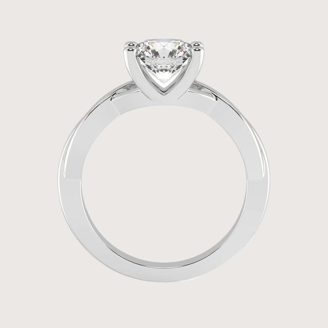 14K Gold 3Carat Pear shape lab grown diamond Twisted engagement ring