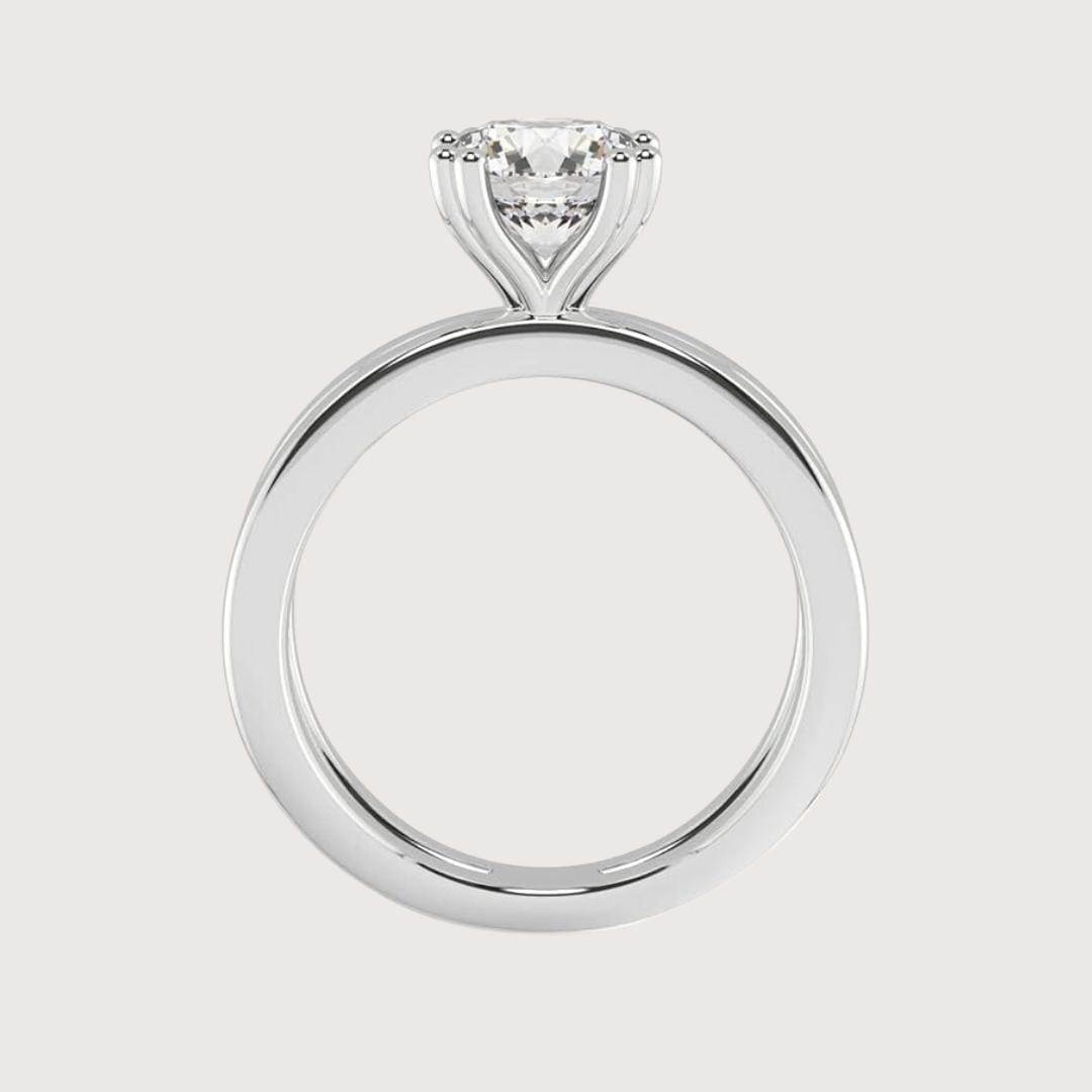 14K Solid Gold 2 CT Solitaire Princess Cut Lab Diamond Ring