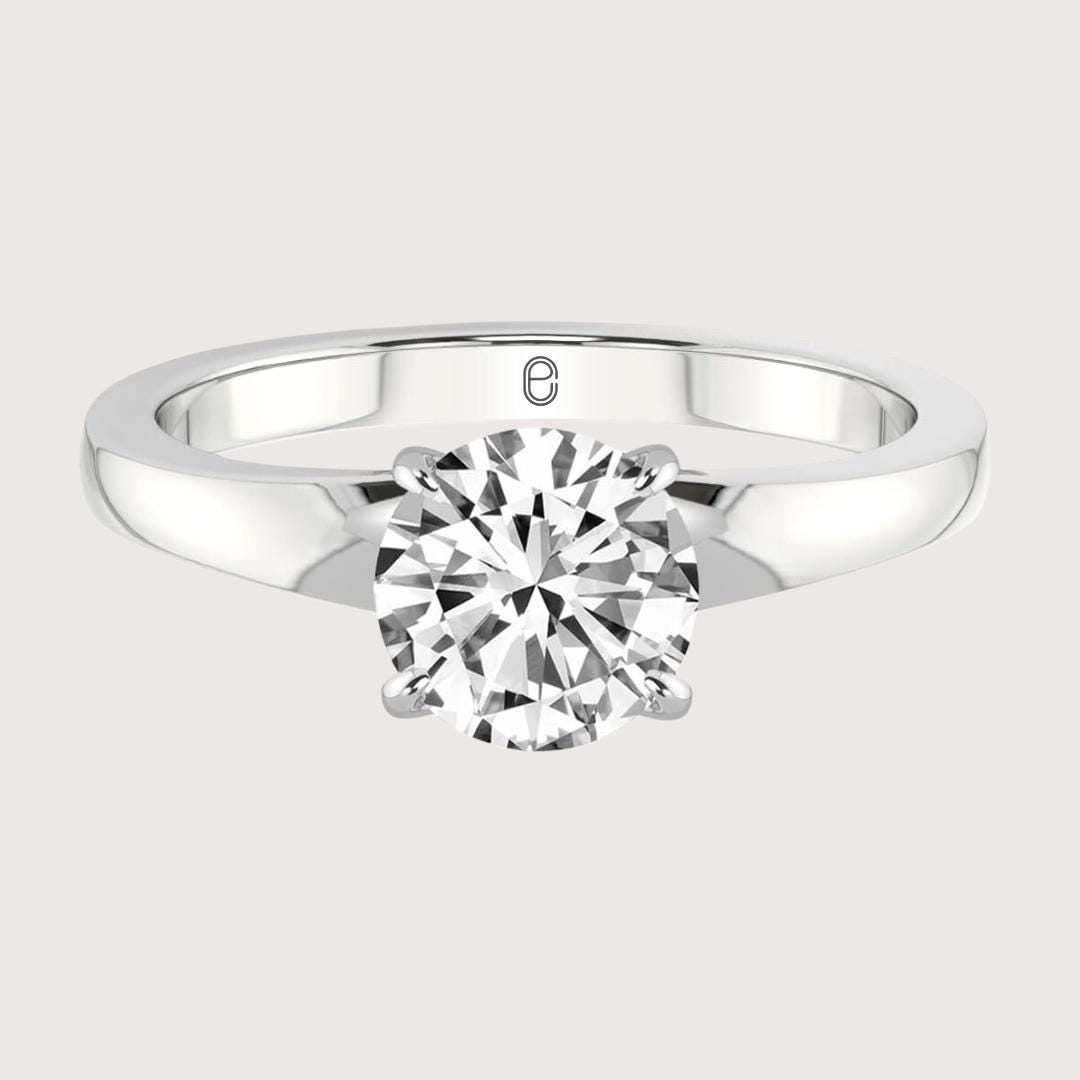 14K Gold Lab Grown Round Diamond Solitaire Ring