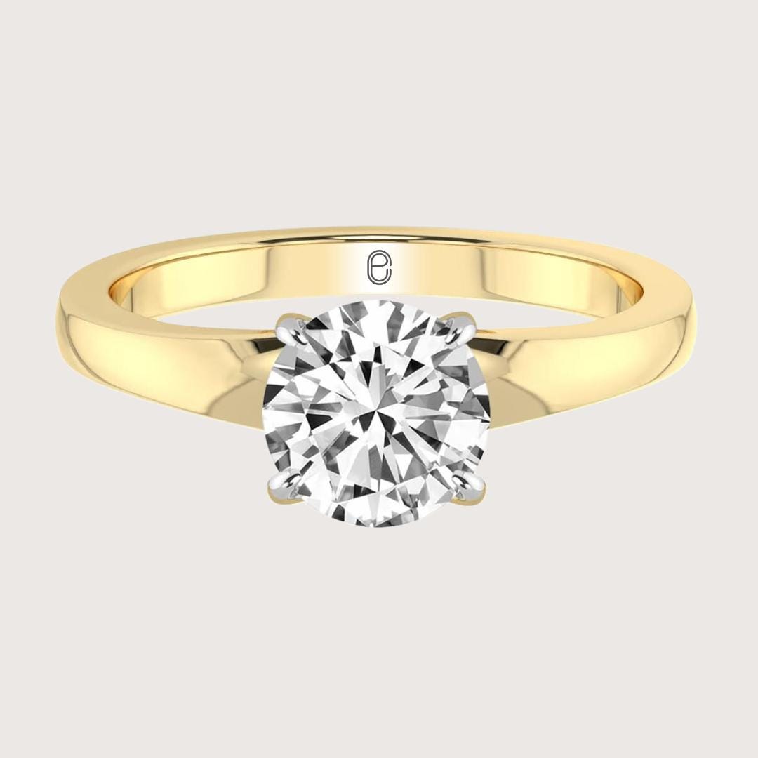 14K Gold Lab Grown Round Diamond Solitaire Ring