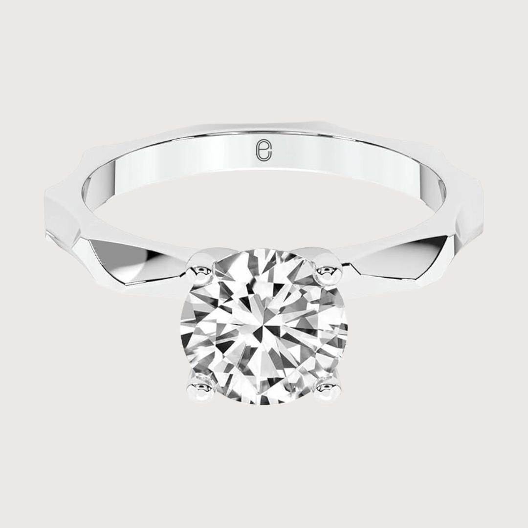 14K White Gold 2.00 Ct Round Solitaire Lab Created Diamond Ring
