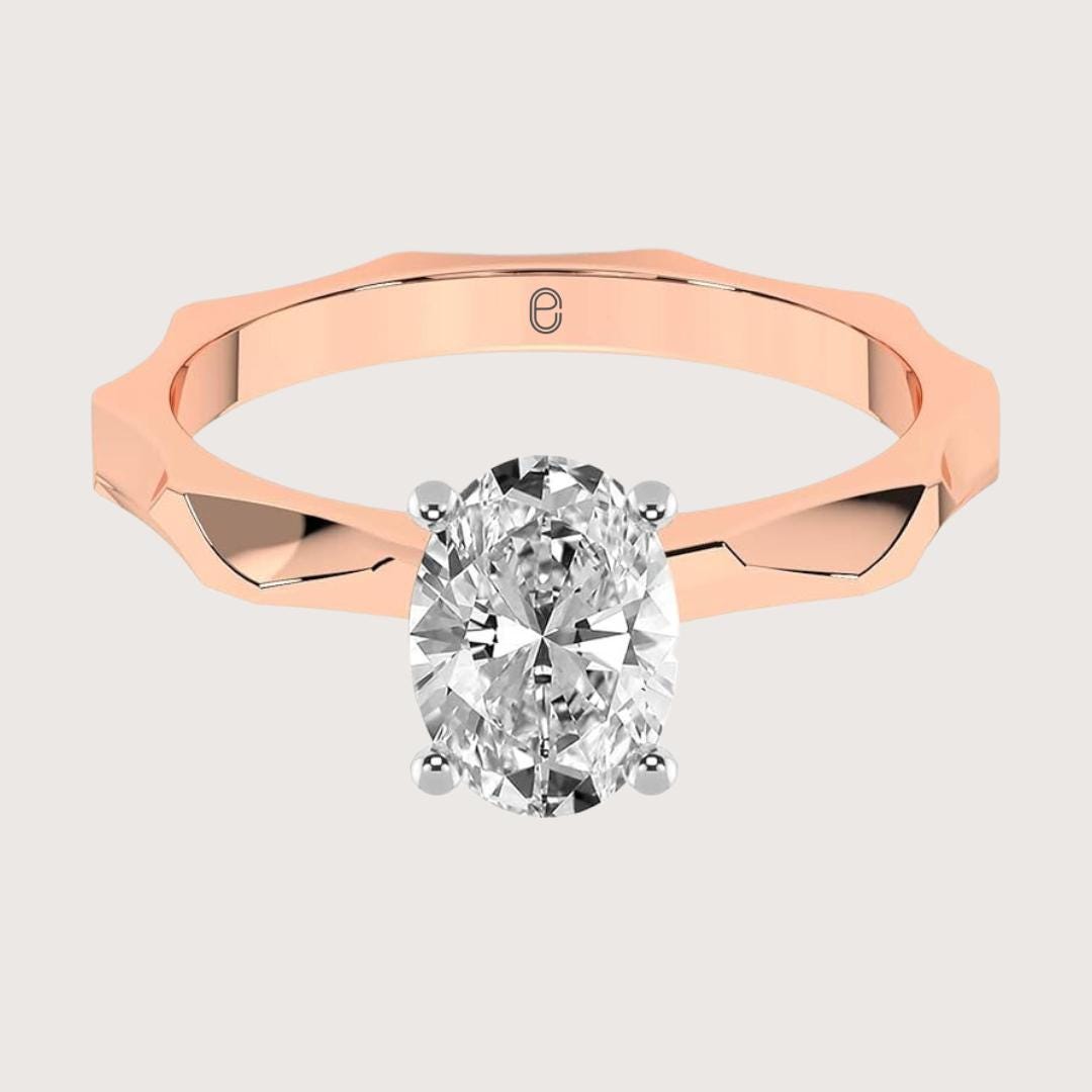14K Gold 3 Carat IGI Certified Oval Cut Solitaire Engagement Ring