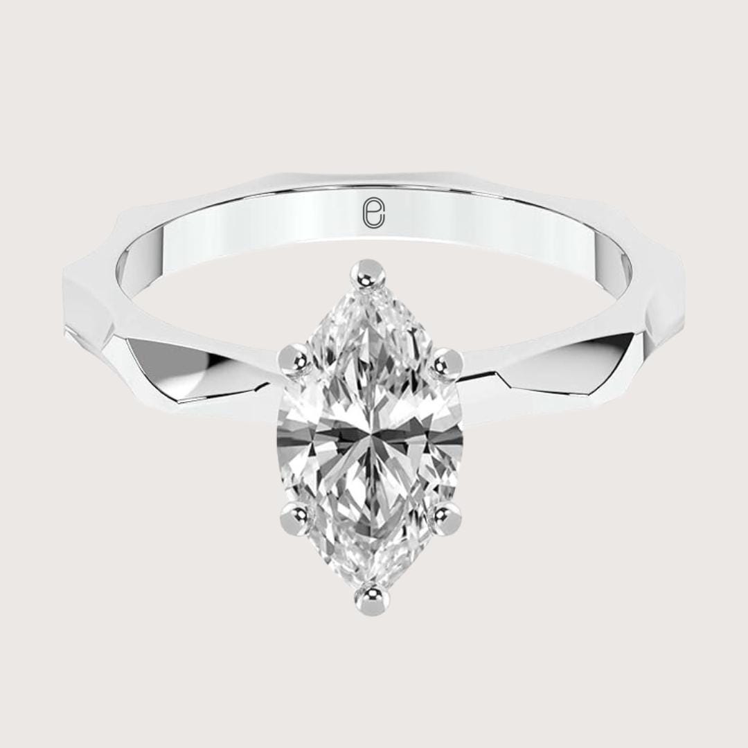 4 Ct Lab-Grown Marquise Solitaire Ring, Engagement Ring in IGI Certified Lab Grown Diamond, Marquise Wedding Ring For Women, Dainty Ring