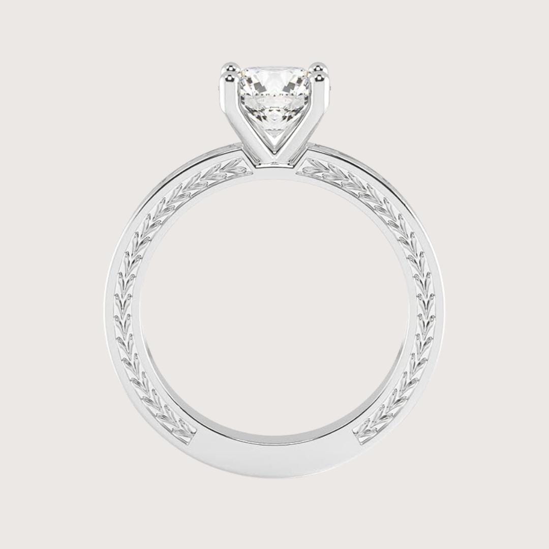Lab Grown Diamond Ring, Radiant Cut Lab Diamond 14K Gold Engagement Ring