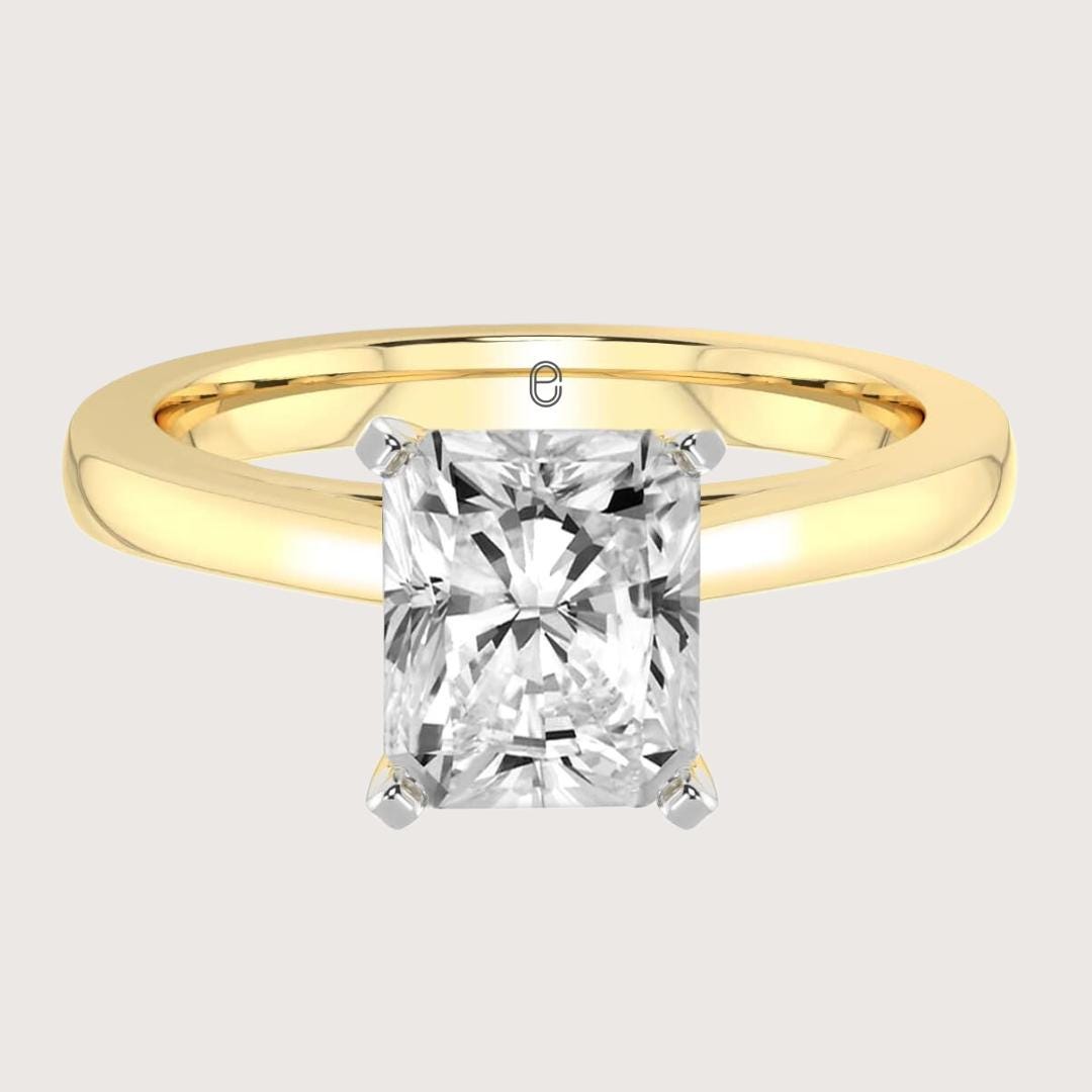 14K Gold Radiant Cut Engagement Ring