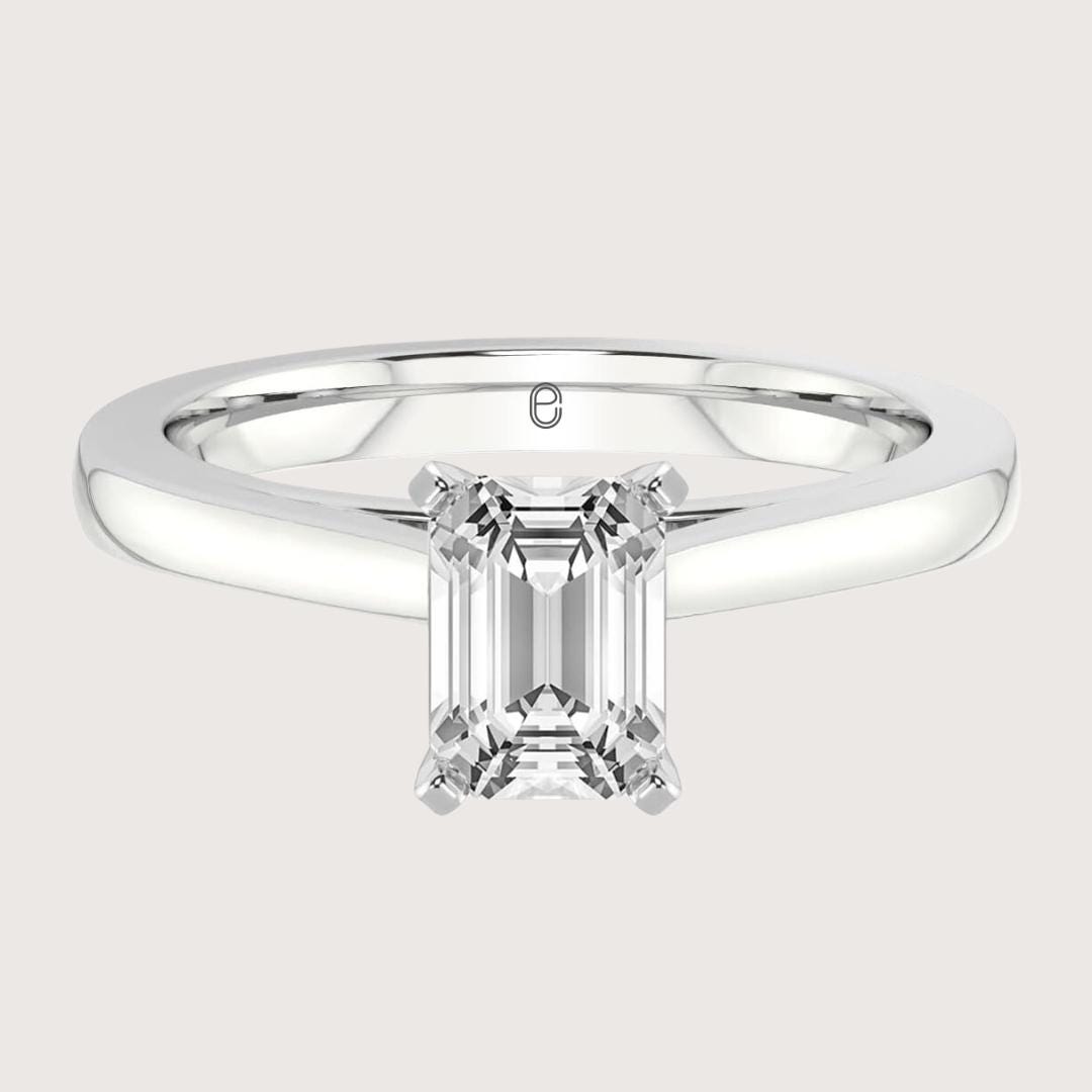 14K Gold 2 CT IGI Certified Lab Grown Emerald Cut Diamond Ring