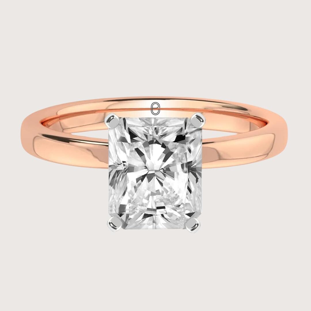 14K Gold Radiant Cut Lab Grown Diamond Ring