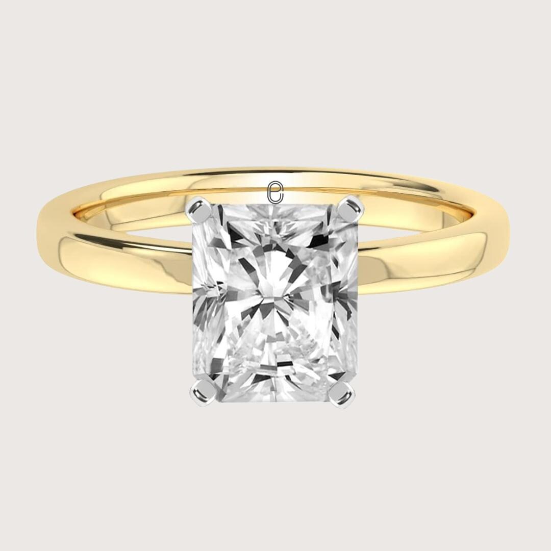 14K Gold Radiant Cut Lab Grown Diamond Ring