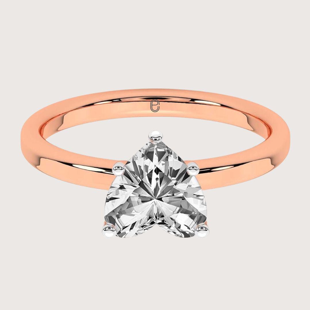 14K Gold 3CT Heart shape Lab grown Diamond Engagement Ring