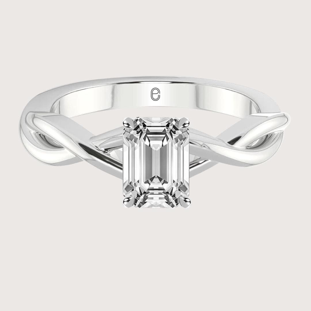 14K Gold Lab Diamond Emerald Cut Lab Diamond Ring