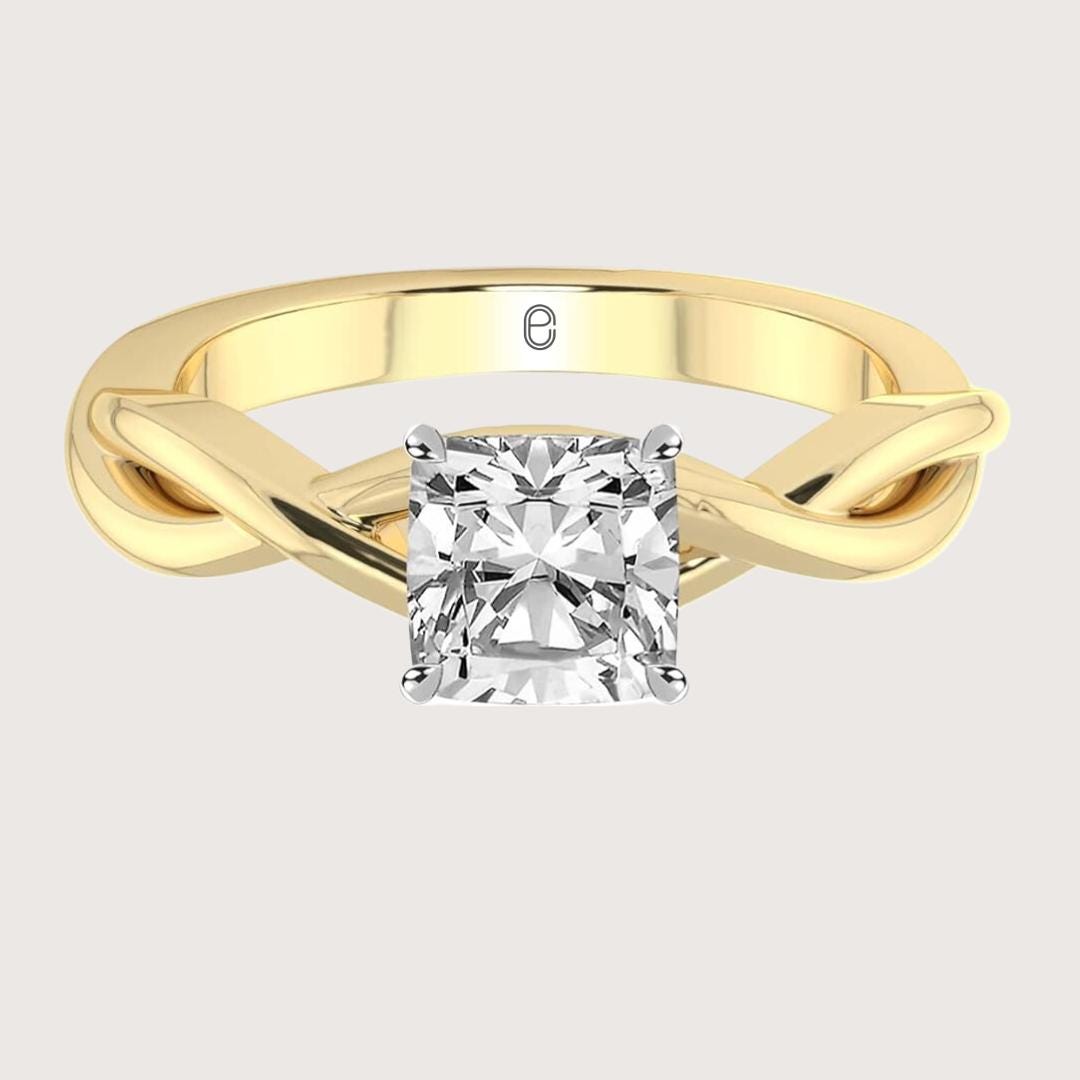 14K Gold Infinity Crossover Art Deco Twist Band Ring