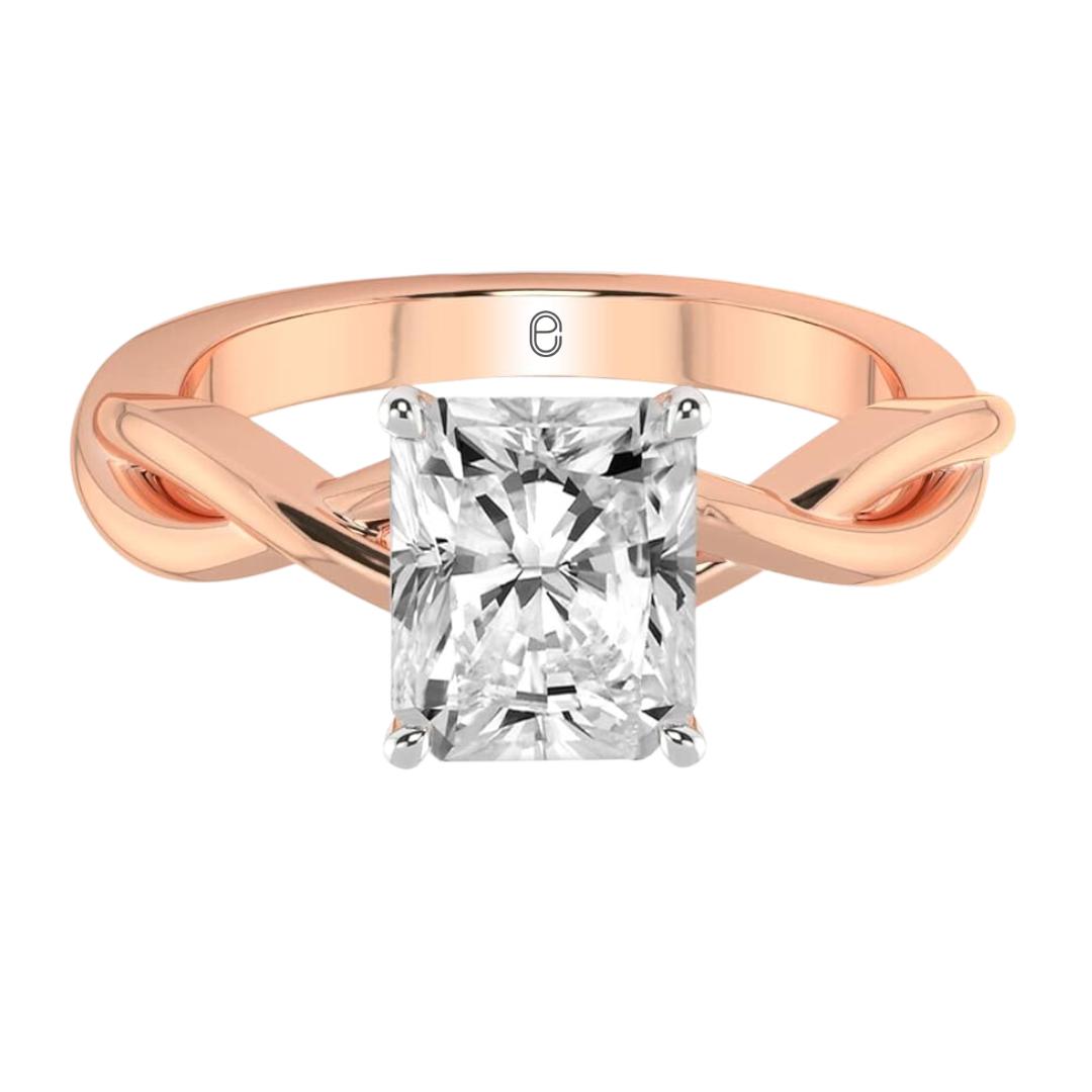 14K Yellow Gold IGI Certified Radiant Cut Lab Grown Diamond Wedding Ring