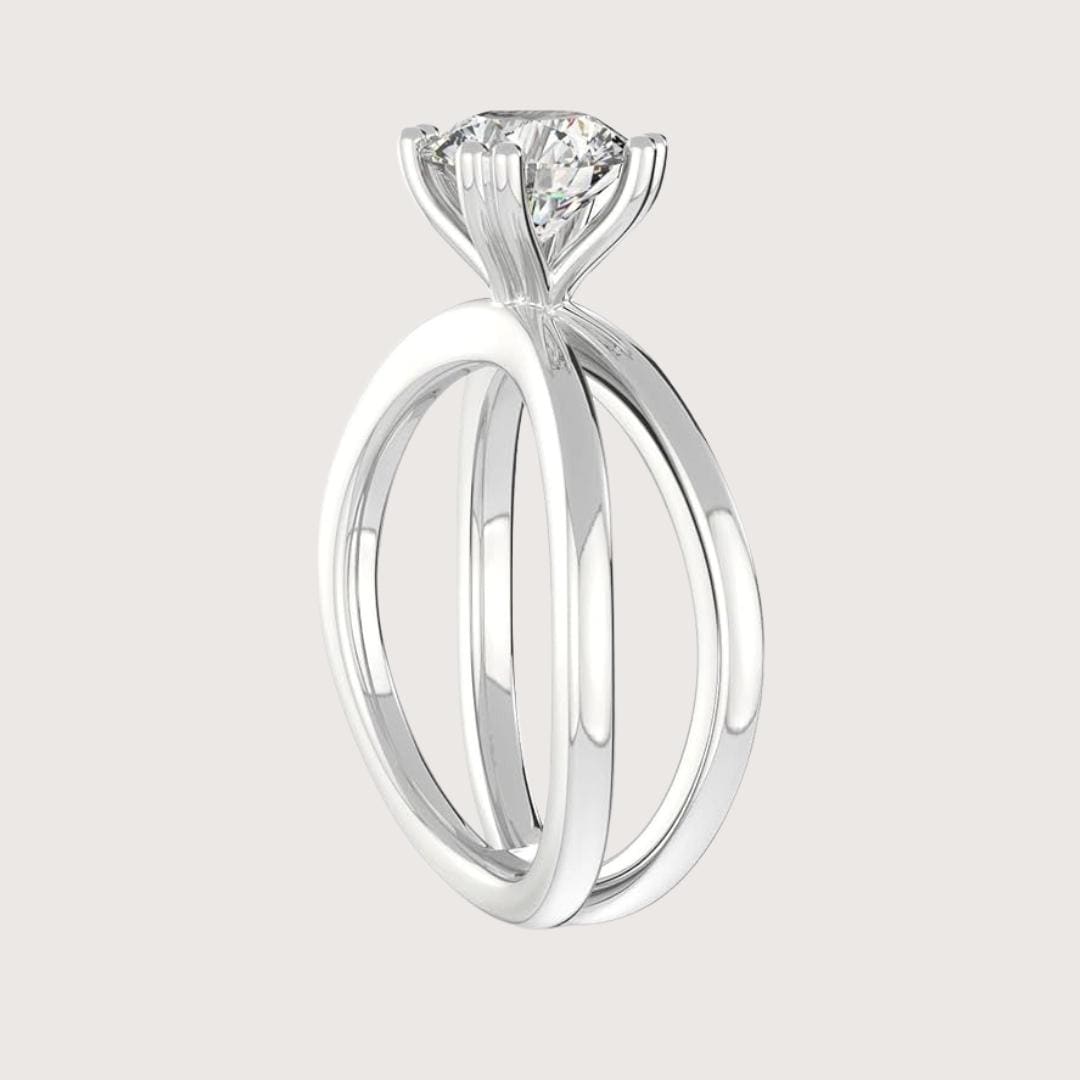 14K Gold 4 CT Radiant Cut Lab Grown Diamond Solitaire Engagement Ring