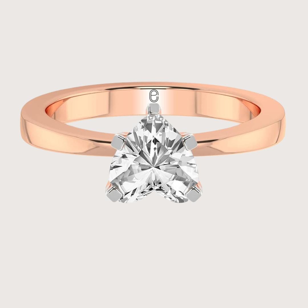 14K Gold 1 Carat Heart Shape Lab Grown Diamond Engagement Ring