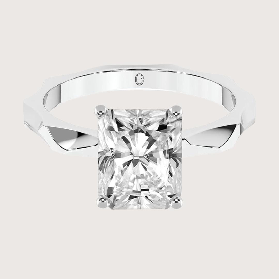 Radiant Cut F Color VS1 Clarity IGI Certified Elongated Radiant Cut Lab Grown Diamond Solitaire Engagement Ring 14k Gold